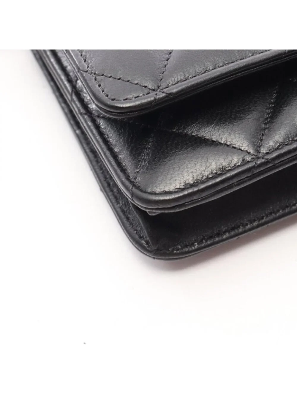 Chanel Shoulder Bag Quilted Chain Wallet Combination Black Lambskin